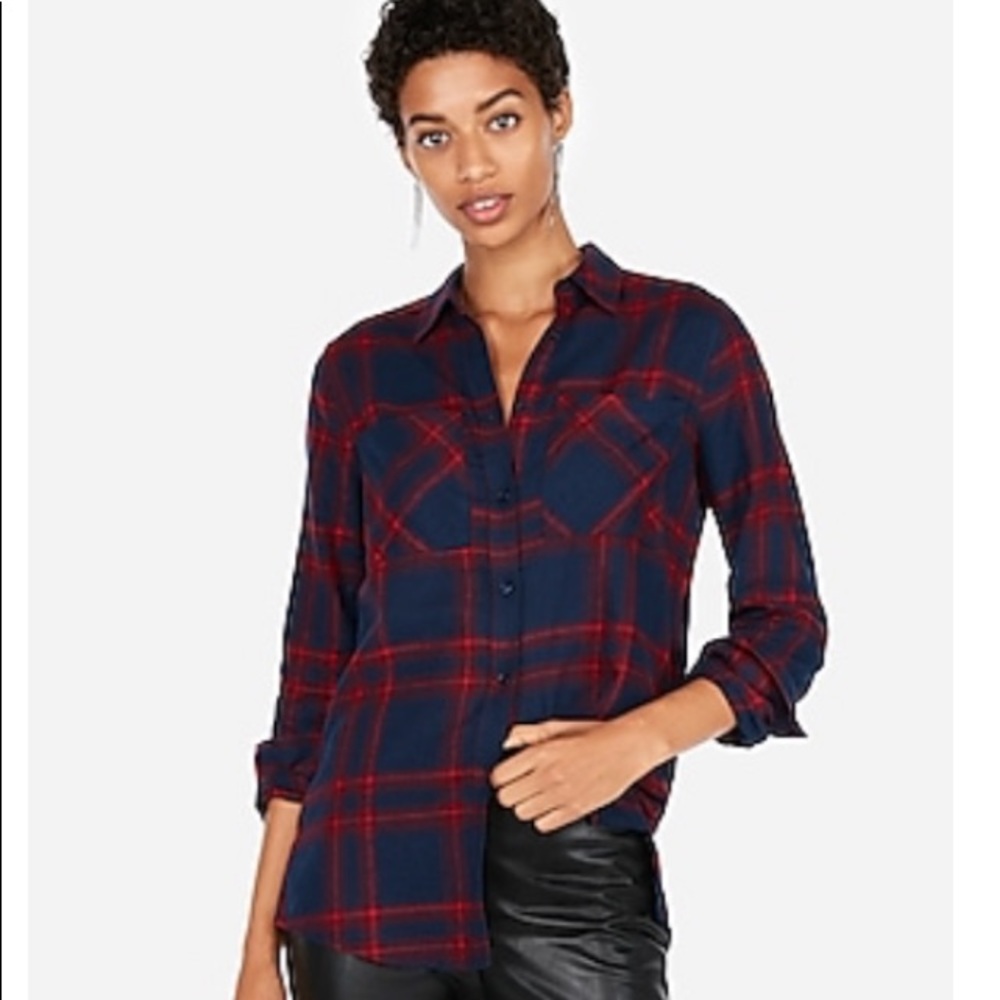 Final Price Express Plaid Boyfriend Flannel